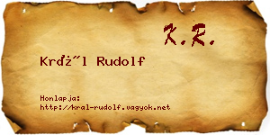 Král Rudolf névjegykártya