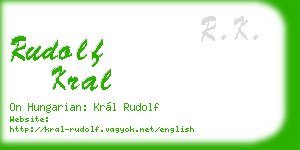 rudolf kral business card